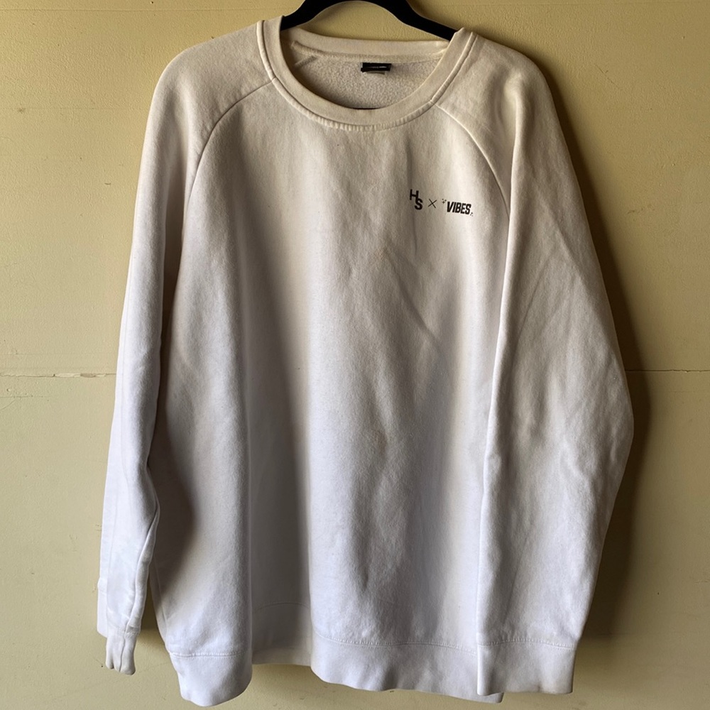 White Hs x Vibes Statue of Liberty Joint Crewneck Sweatshirt